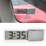 Car Electronic Clock Mini Transparent LCD Display Digital with Sucker Glass Car Ornaments
